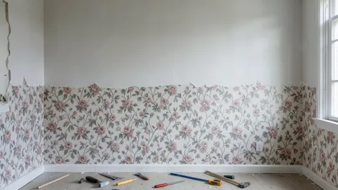 tapeta do połowy ściany jak wykończyć